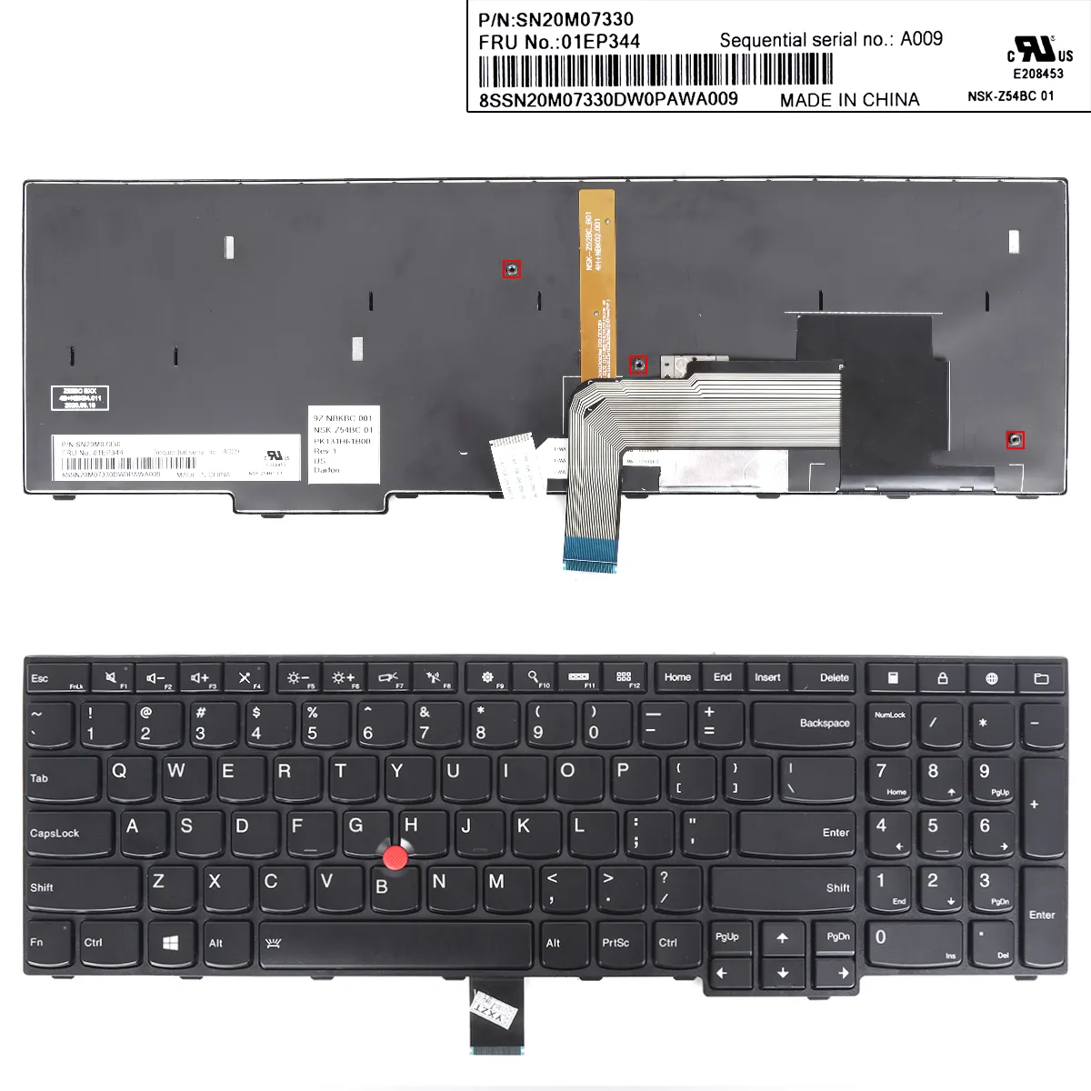 Picture of Thinkpad E555 E550 BLACK FRAME BLACK( backlit With Point stick Win8 )